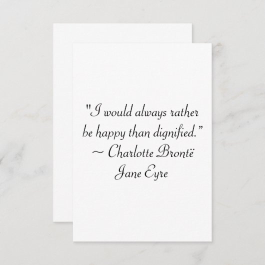 Jane Eyre is eerder gelukkig dan het Dignified Quo Bedankkaart (Voorkant / Achterkant)