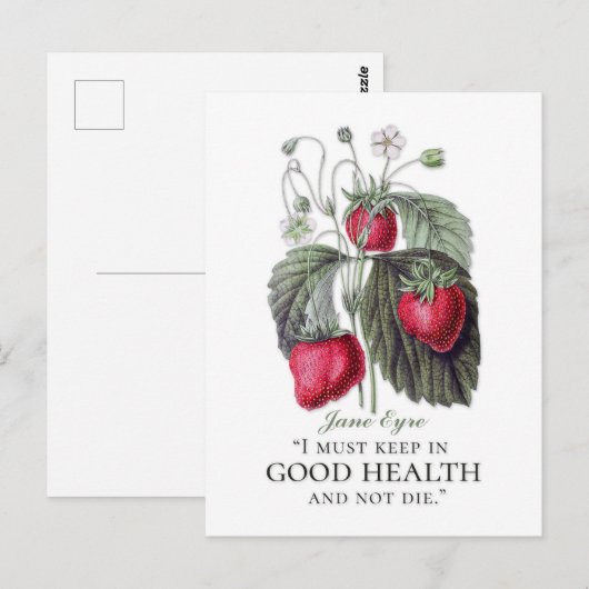 Jane Eyre - Keep in Good Health - aardbeien Briefkaart (Voorkant / Achterkant)