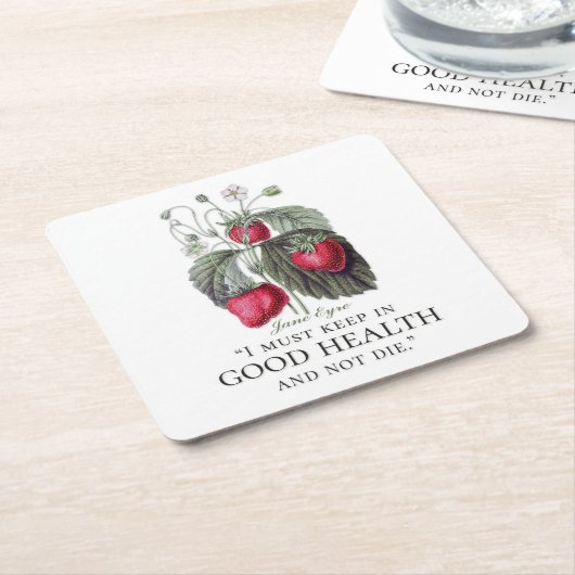 Jane Eyre - Keep in Good Health - aardbeien Kartonnen Onderzetters (Schuin)