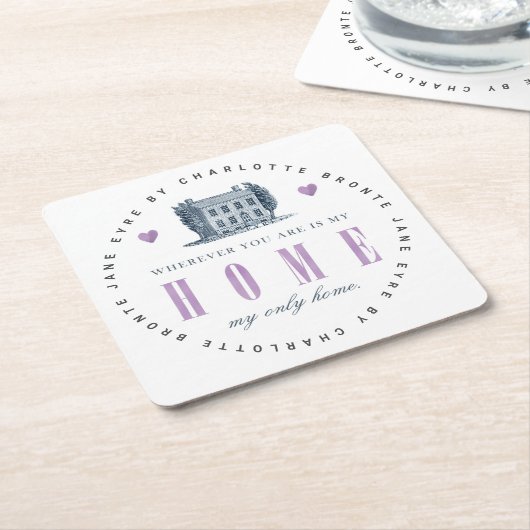 Jane Eyre - Mijn enige thuis -  huis Kartonnen Onderzetters (Schuin)