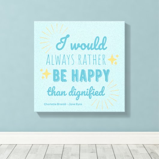 Jane Eyre Quote I - Blue Edition Canvas Afdruk (Insitu (Houten vloer))