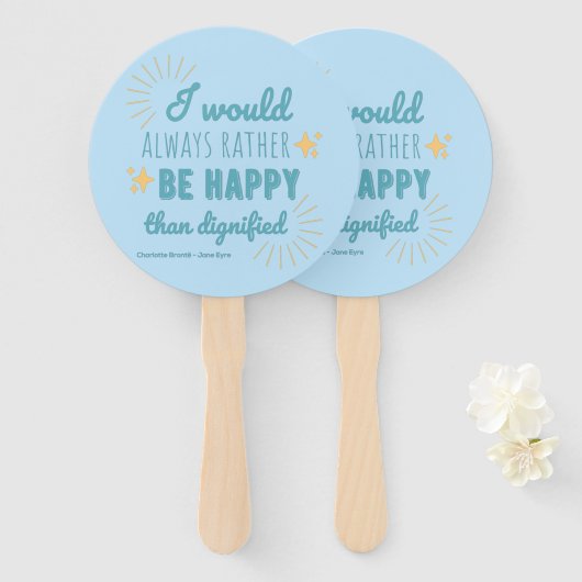 Jane Eyre Quote I - Blue Edition Handwaaier (Voorkant en achterkant)