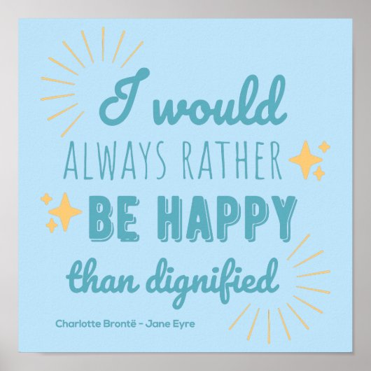 Jane Eyre Quote I - Blue Edition Poster (Voorkant)