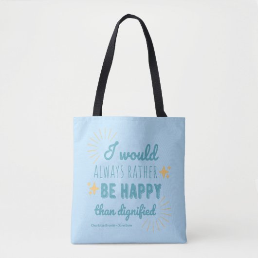 Jane Eyre Quote I - Blue Edition Tote Bag (Voorkant)