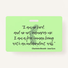 Jane Eyre Quote II Badge