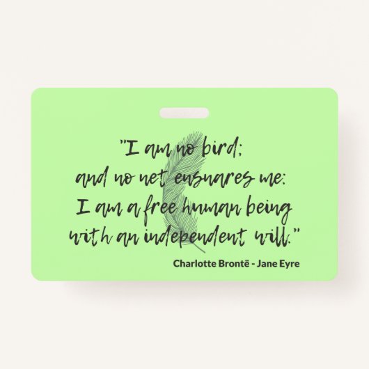 Jane Eyre Quote II Badge (Voorkant)