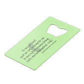 Jane Eyre Quote II Creditkaart Flessenopener (Voorkant Gekanteld)
