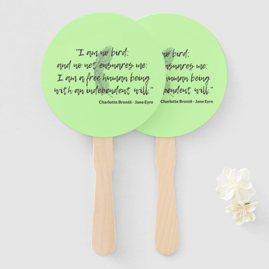 Jane Eyre Quote II Handwaaier (Voorkant en achterkant)