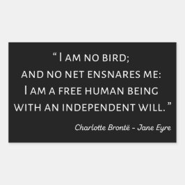 Jane Eyre Quote II - Klassieke stijl Rechthoekige Sticker