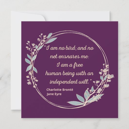 Jane Eyre Quote II - Schattigee stijl (Voorkant)