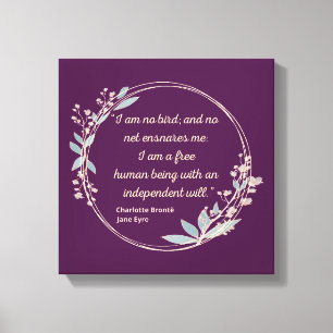 Jane Eyre Quote II - Schattigee stijl Canvas Afdruk