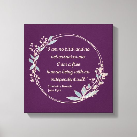 Jane Eyre Quote II - Schattigee stijl Canvas Afdruk (Voorkant)