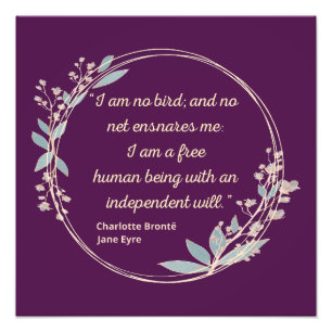 Jane Eyre Quote II - Schattigee stijl Foto Afdruk