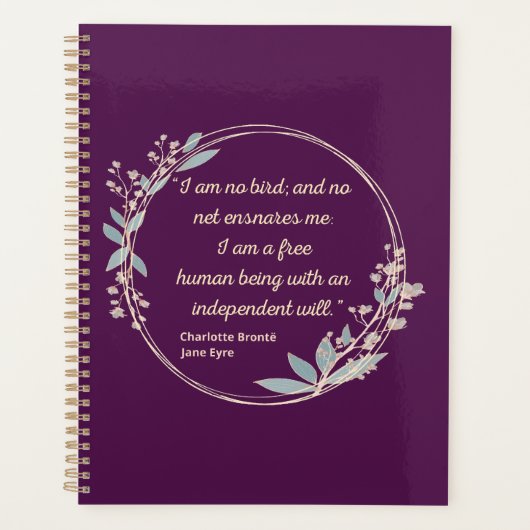 Jane Eyre Quote II - Schattigee stijl Planner (Voorkant)