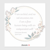Jane Eyre Quote II - Schattigee stijl Sticker (Vel)