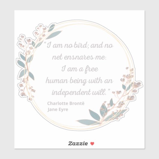 Jane Eyre Quote II - Schattigee stijl Sticker (Vel)