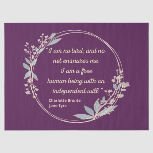 Jane Eyre Quote II - Schattigee stijl Tissuepapier (Voorkant)