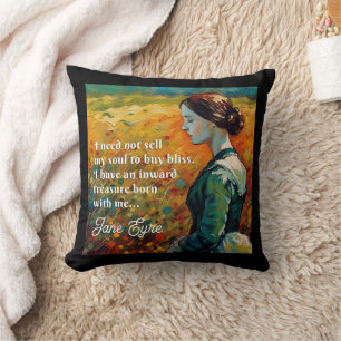 Jane Eyre Quote Monet stijl schilderij Kussen