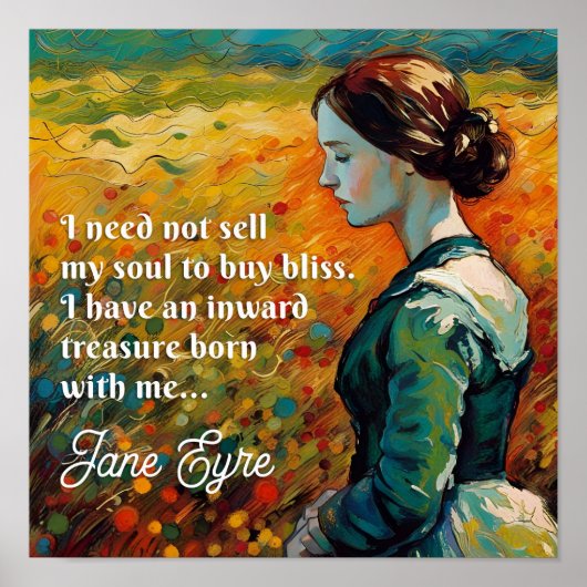 Jane Eyre Quote Monet stijl schilderij Poster (Voorkant)