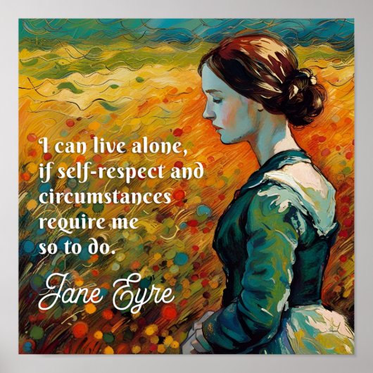 Jane Eyre Quote Monet stijl schilderij Poster (Voorkant)