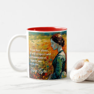 Jane Eyre Quote Monet stijl schilderij Tweekleurige Koffiemok