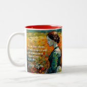 Jane Eyre Quote Monet stijl schilderij Tweekleurige Koffiemok (Links)