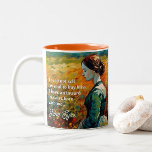 Jane Eyre Quote Monet stijl schilderij Tweekleurige Koffiemok