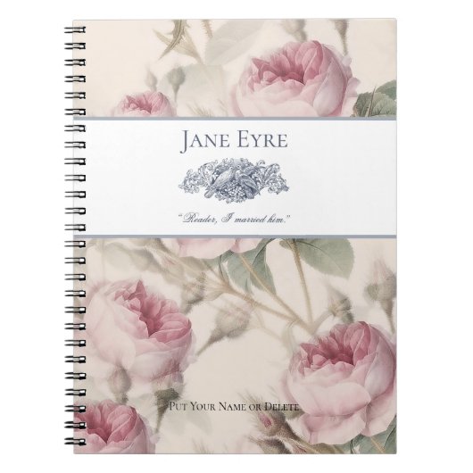 Jane Eyre - Reader ik trouwde hem - Doves Floral Notitieboek (Voorkant)