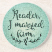 Jane Eyre Reader ik trouwde hem Zandsteen Onderzetter (Voorkant)