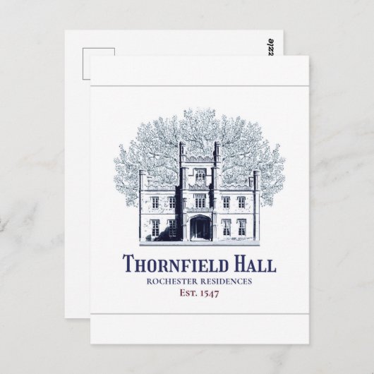 Jane Eyre Thornfield Hall Rochester Residences Briefkaart (Voorkant / Achterkant)