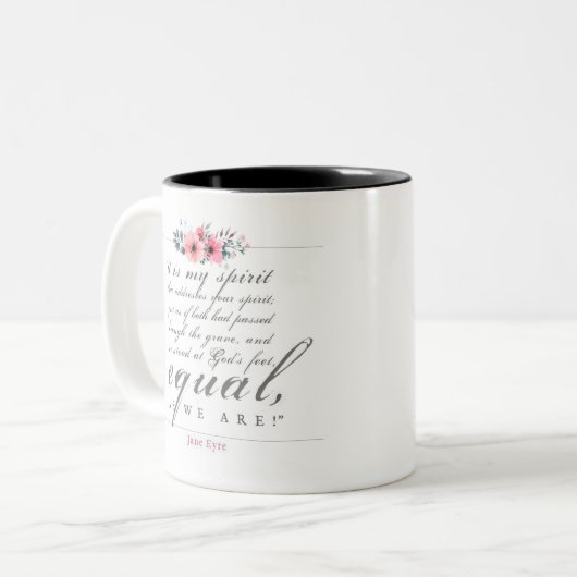 Jane Eyre - zoals wij zijn - wit Tweekleurige Koffiemok (Voorkant links)