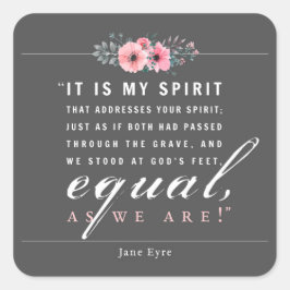 Jane Eyre - zoals wij zijn - zwart Vierkante Sticker