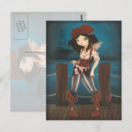 Jane - fantasy Fairy Pirate-postkaart Briefkaart (Voorkant / Achterkant)