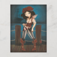 Jane - fantasy Fairy Pirate-postkaart