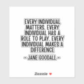 Jane Goodall citaat Sticker (Vel)