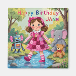 Jane ~ Happy Birthday ~Doll Robot Elephant Teddy~  Magneet
