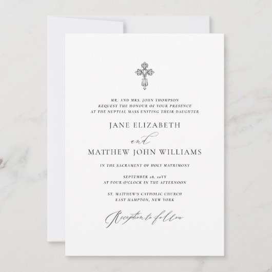 Jane Katholieke Uitnodiging van de Weddenschap met (Voorkant)