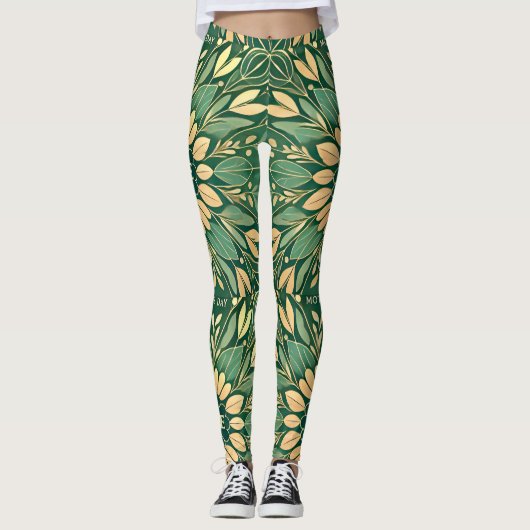 JANE ~ Moederdag ~ Groen ~ Leggings (Voorkant)