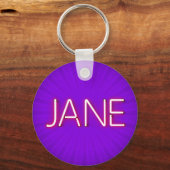Jane Name in Ggloed Neon Lights Sleutelhanger (Voorkant)