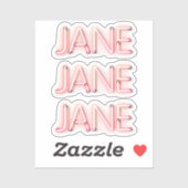 Jane Name in Ggloed Neon Lights x3 Sticker (Vel)