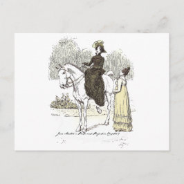 Jane on Horseback - Jane Austen Pride & Prejudice Briefkaart