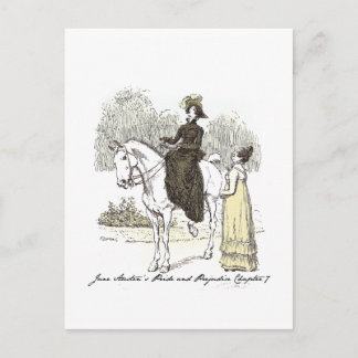 Jane on Horseback - Jane Austen Pride & Prejudice Briefkaart