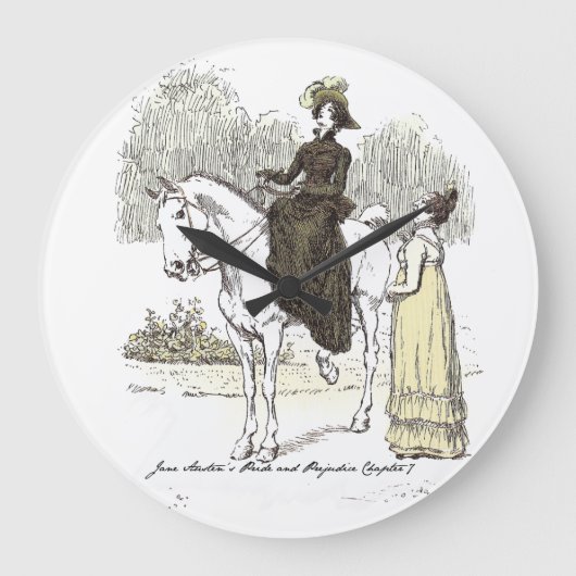 Jane on Horseback - Jane Austen Pride & Prejudice Grote Klok (Voorkant)