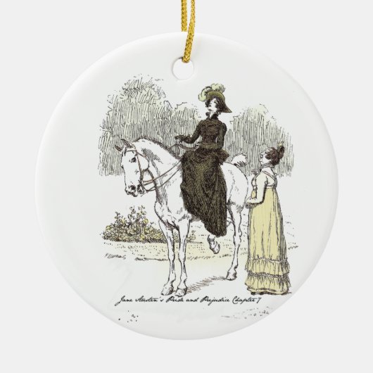 Jane on Horseback - Jane Austen Pride & Prejudice Keramisch Ornament (Voorkant)