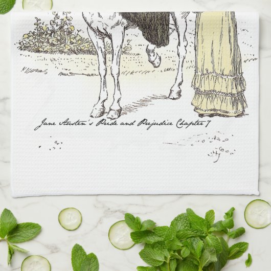 Jane on Horseback - Jane Austen Pride & Prejudice Theedoek (Gevouwen)