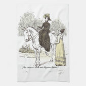 Jane on Horseback - Jane Austen Pride & Prejudice Theedoek (Verticaal)