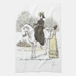 Jane on Horseback - Jane Austen Pride & Prejudice Theedoek