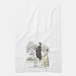 Jane on Horseback - Jane Austen Pride & Prejudice Theedoek