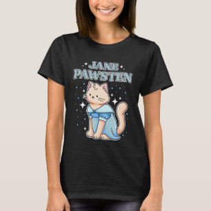 Jane Pawsten Regency Kat Klassieke Literaire Katte T-shirt