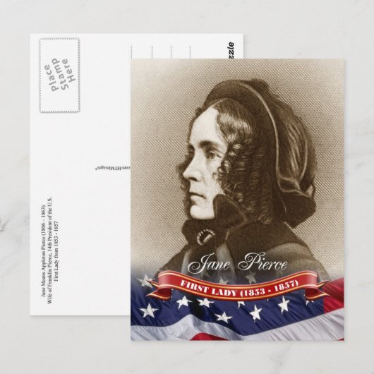 Jane Pierce, First Lady of the U.S. Briefkaart (Voorkant / Achterkant)